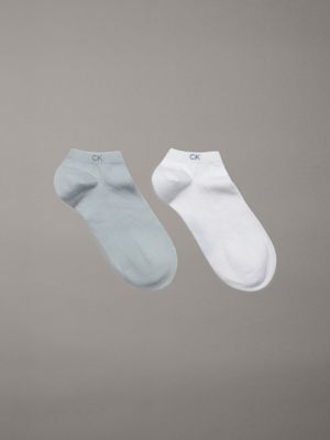 white 2 pack ankle socks for women calvin klein