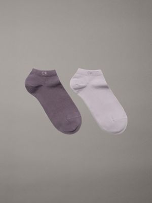 purple 2 pack ankle socks for women calvin klein