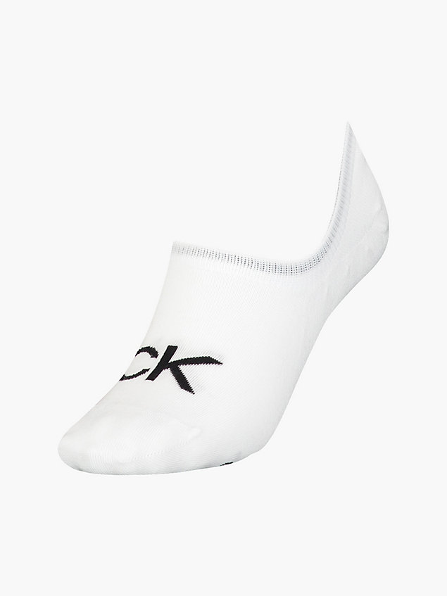 white skarpetki stopki z logo dla kobiety - calvin klein