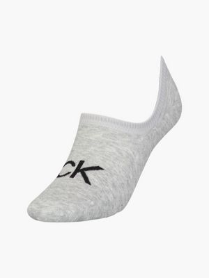 Chaussettes hautes gris clair chinées avec étiquette d'authentification  CALVIN KLEIN - CCV Mode