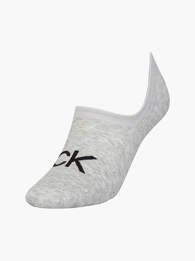 light grey melange skarpetki stopki z logo dla kobiety - calvin klein