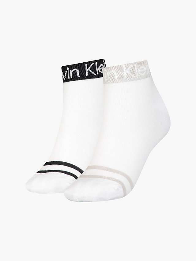 White > 2er-Pack Knöchelsocken Mit Logo Und Streifen > undefined Damen - Calvin Klein