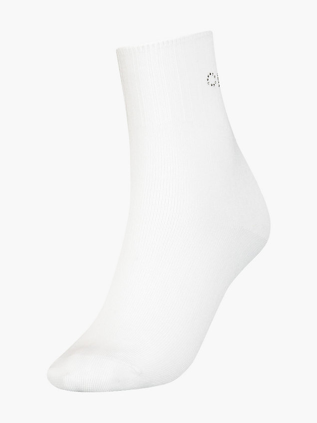 calzini con logo di strass white da donne calvin klein