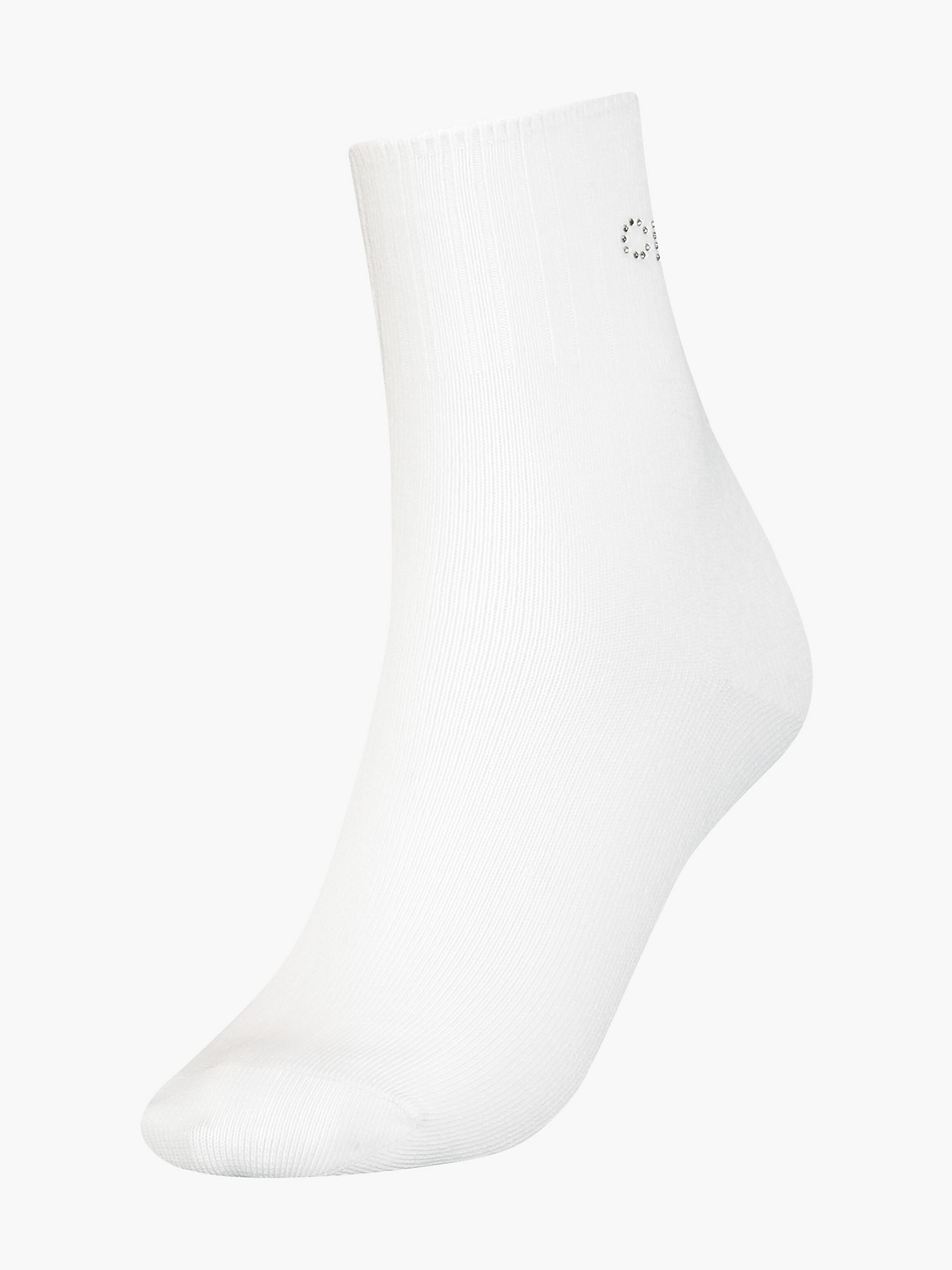 White Crystal Logo Crew Socks undefined women Calvin Klein