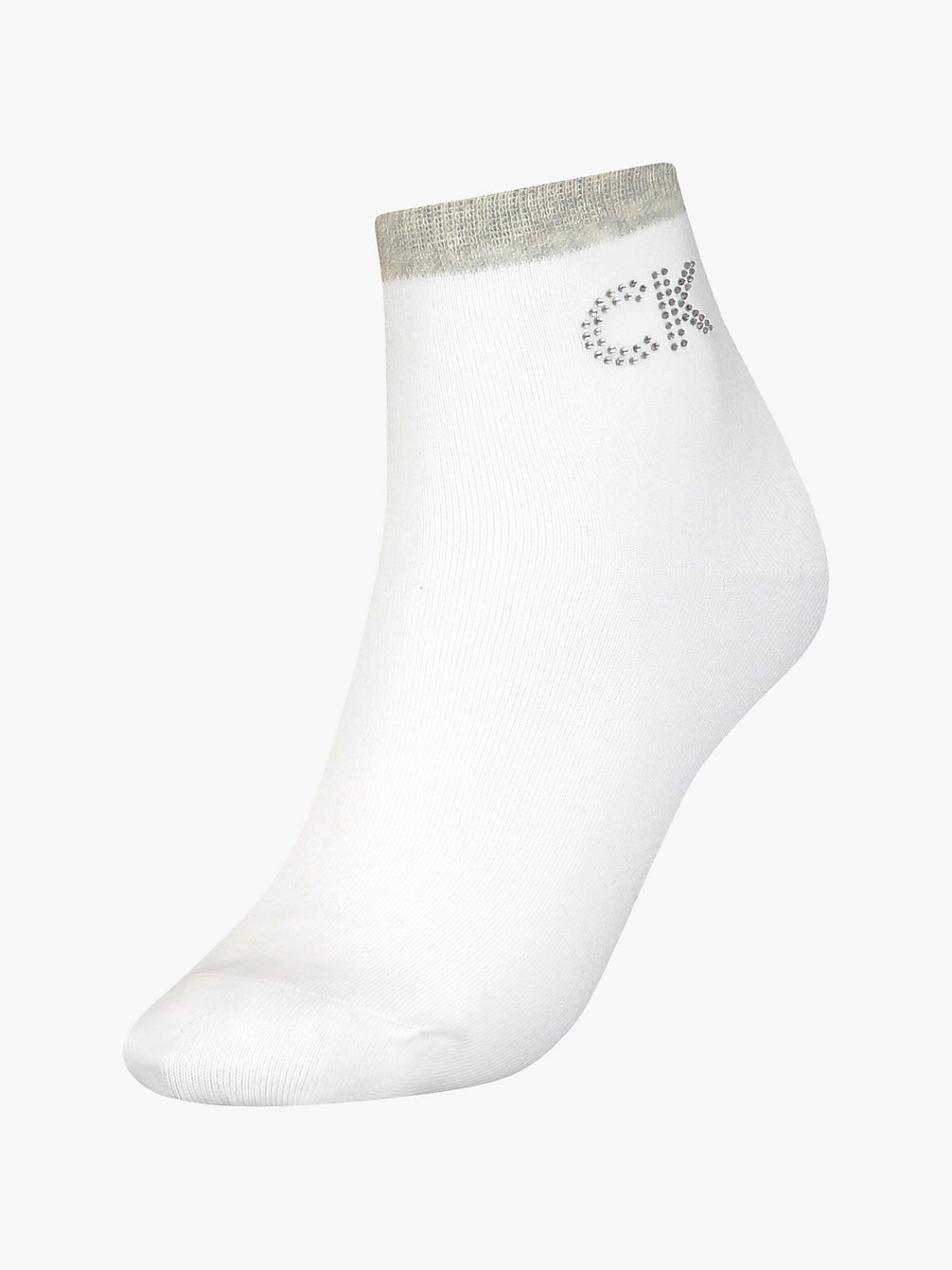 WHITE Socquettes Avec Logo En Cristaux undefined femmes Calvin Klein
