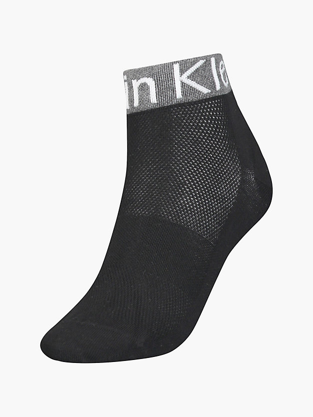 black logo ankle socks for women calvin klein