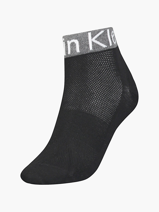 calcetines tobilleros con logo black de mujer calvin klein
