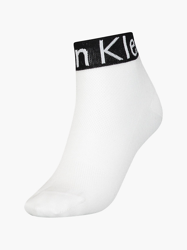 calcetines tobilleros con logo white de mujer calvin klein