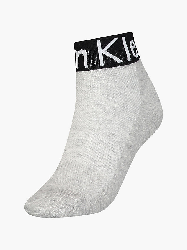 grey logo ankle socks for women calvin klein