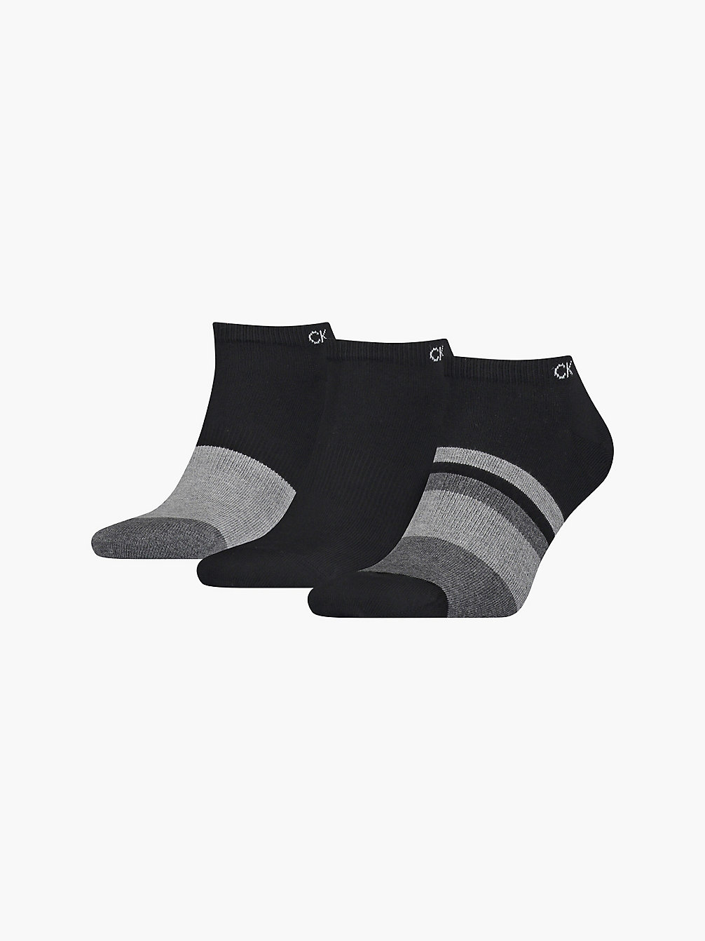 BLACK 3 Pack Organic Cotton Ankle Socks undefined men Calvin Klein