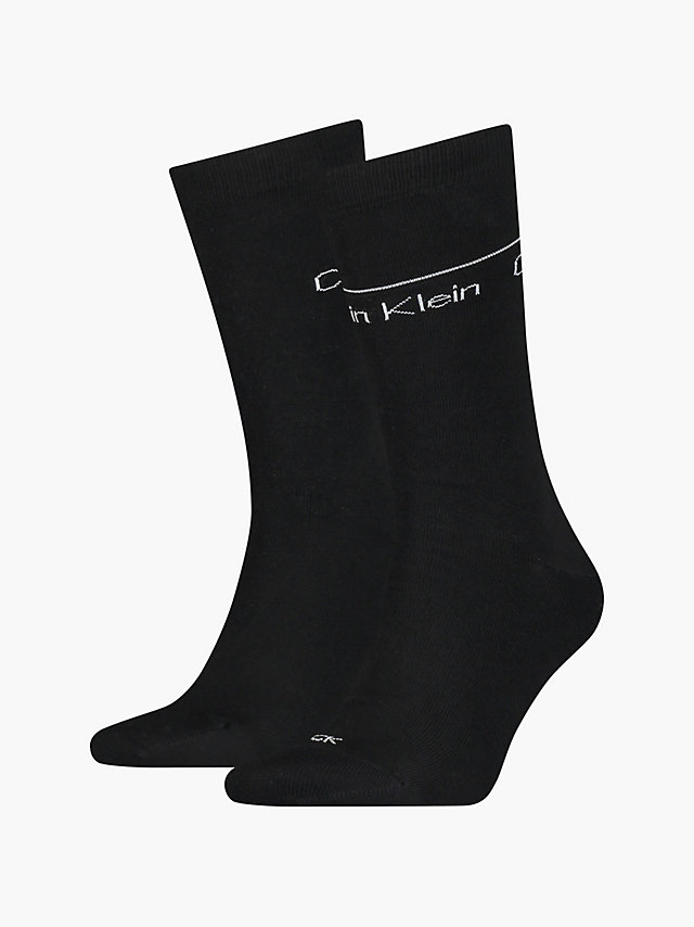 Black 2 Pack Classic Crew Socks undefined men Calvin Klein
