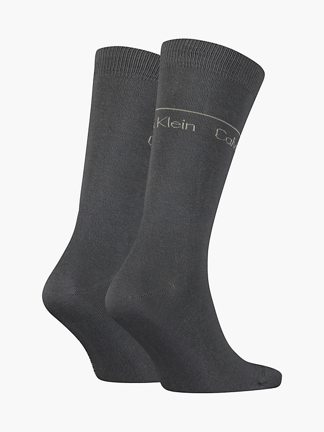 grey 2-pack klassieke crew sokken voor heren - calvin klein