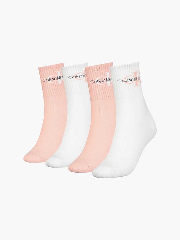 PINK COMBO 4 Pack Crew Socks Gift Set for women CALVIN KLEIN JEANS