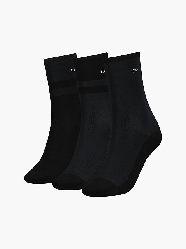 Black 3 Pack Crew Socks Gift Set undefined women Calvin Klein