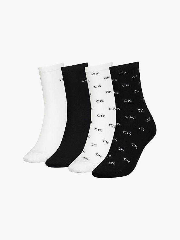 pack de 4 pares de calcetines de deporte en set de regalo black combo de mujer calvin klein