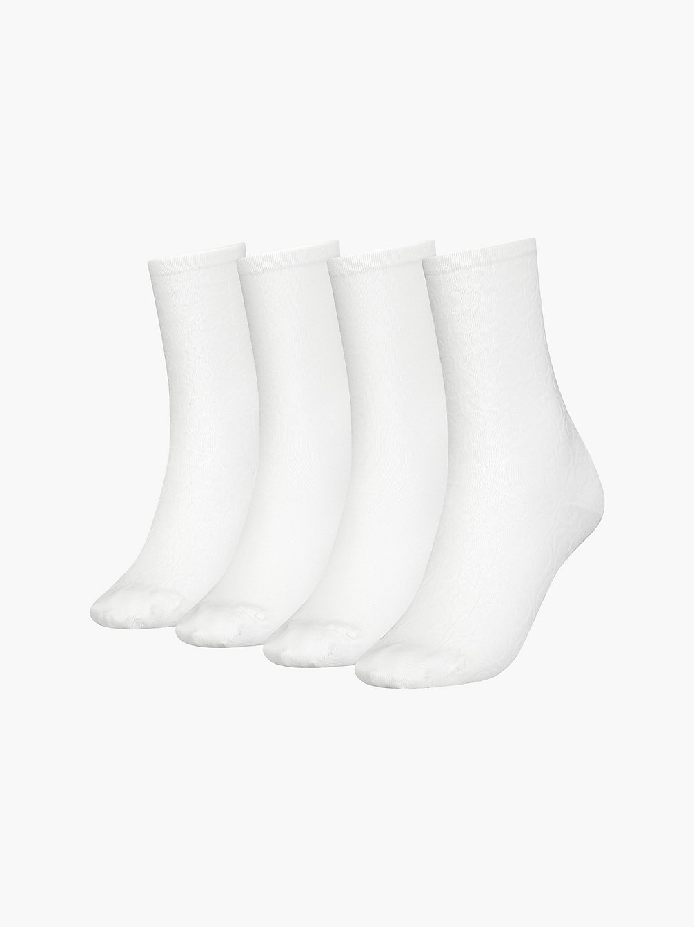 WHITE 4 Pack Crew Socks Gift Set undefined women Calvin Klein