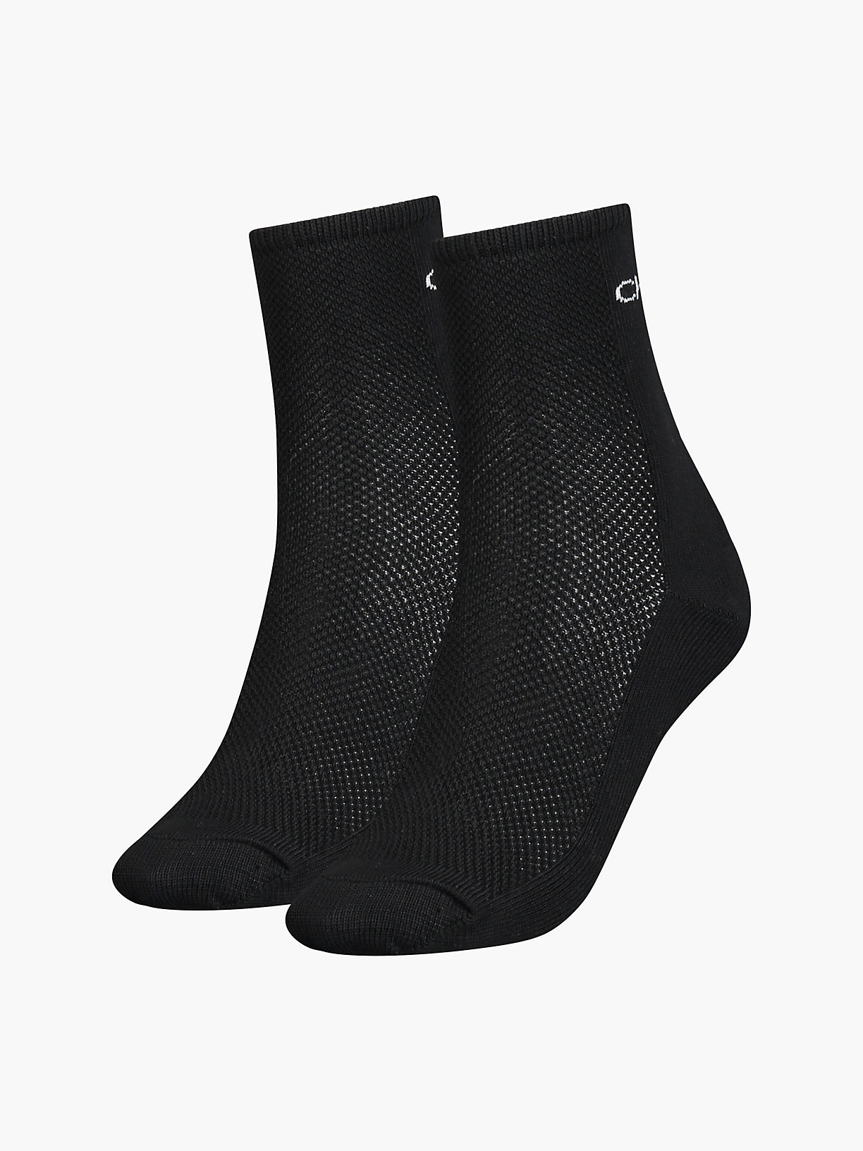 BLACK Pack de 2 pares de calcetines tobilleros de mujer CALVIN KLEIN