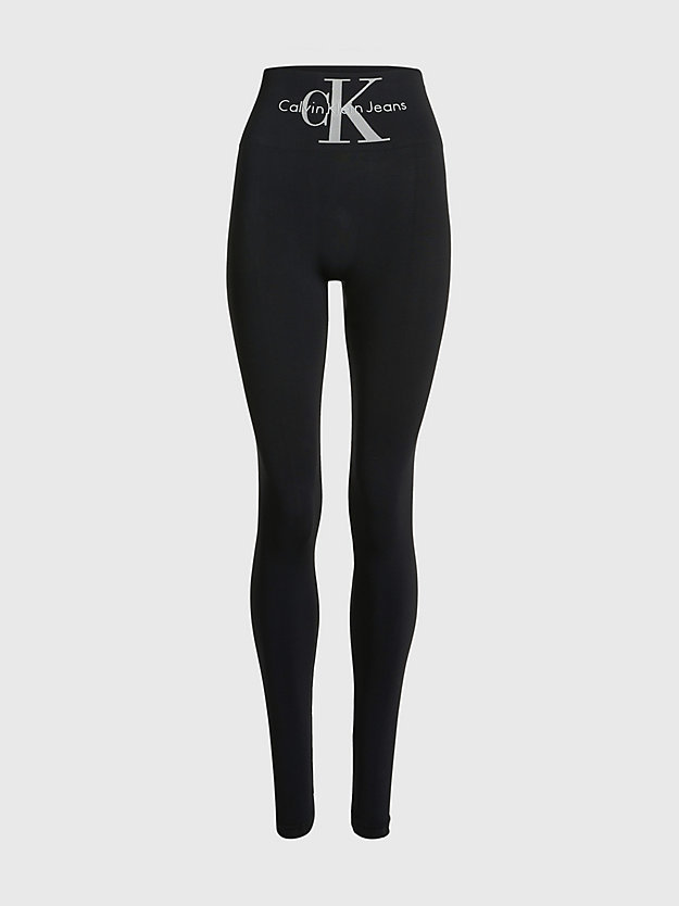 black leggings mit hohem bund für damen - calvin klein jeans