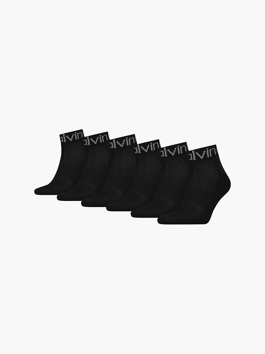 BLACK 6 Pack Ankle Socks undefined men Calvin Klein