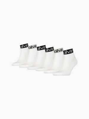 lot de 6 paires de chaussettes de cheville white pour hommes calvin klein