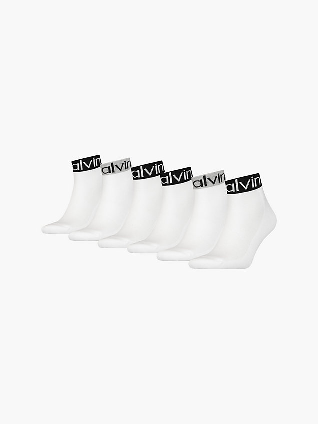 white 6-pack enkelsokken voor heren - calvin klein