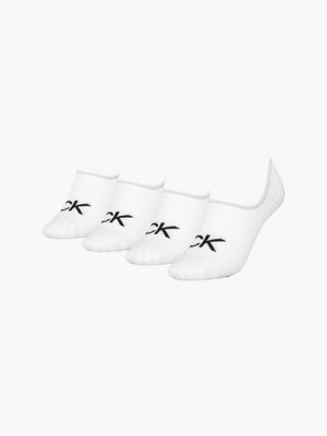 white 4er-pack no-show-socken für damen - calvin klein