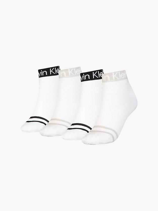 white 4 pack ankle socks for women calvin klein