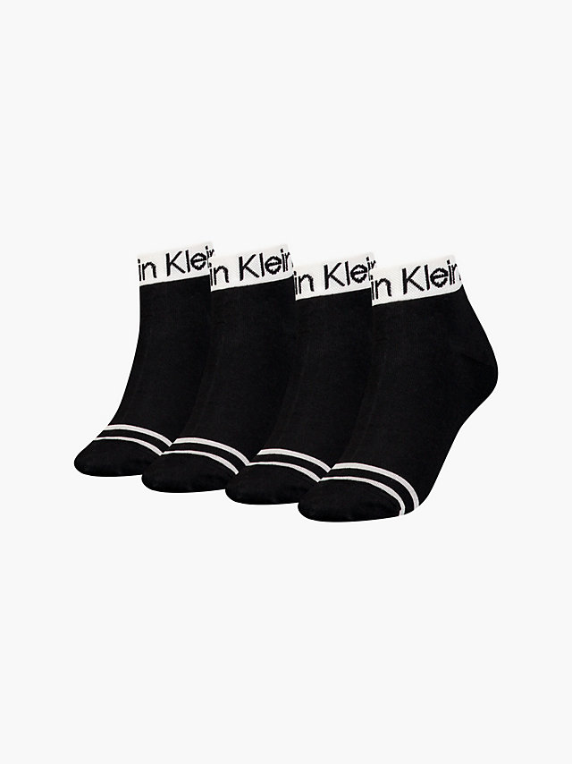 Black 4 Pack Ankle Socks undefined women Calvin Klein