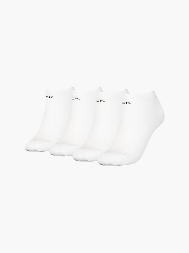white 4 pack ankle socks for women calvin klein