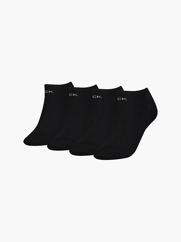 black zestaw 4 par skarpetek stopek dla kobiety - calvin klein