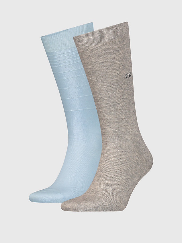 blue 2 pack organic cotton crew socks for men calvin klein