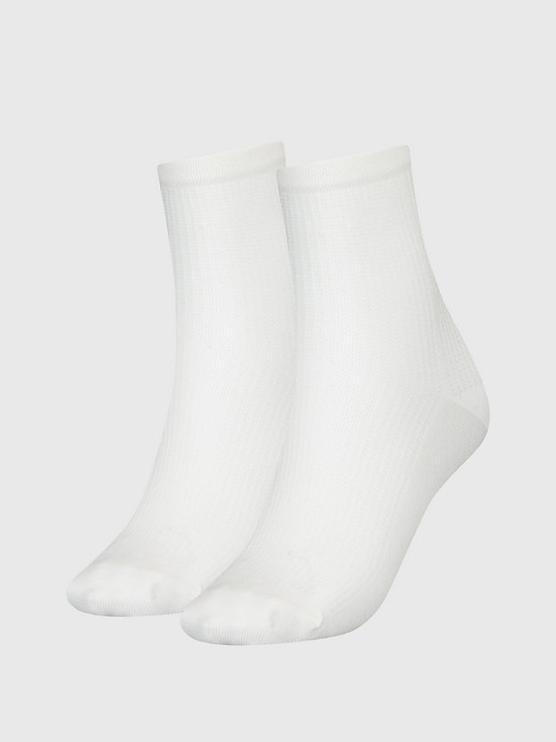 pack de 2 pares de calcetines tobilleros white de mujer calvin klein