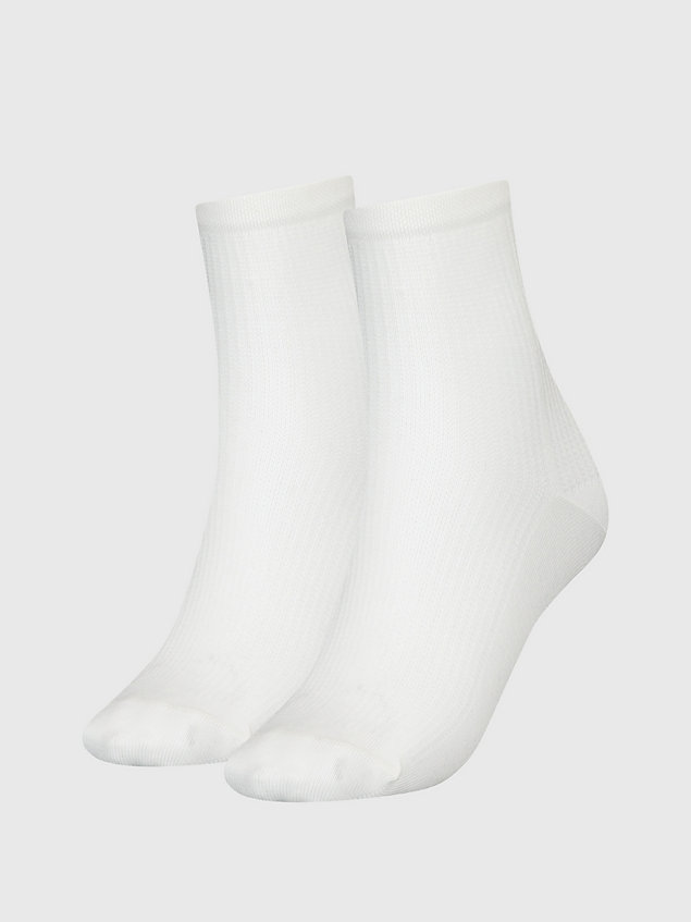 pack de 2 pares de calcetines tobilleros white de mujer calvin klein