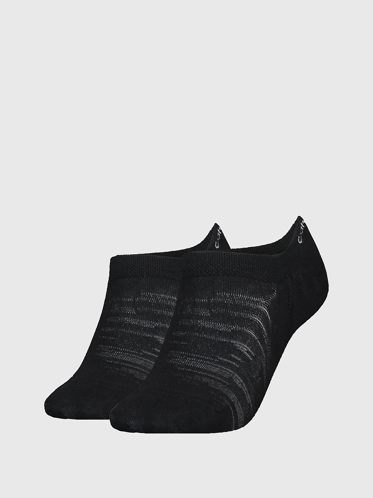 BLACK Pack de 2 pares de calcetines invisibles de hombre CALVIN KLEIN