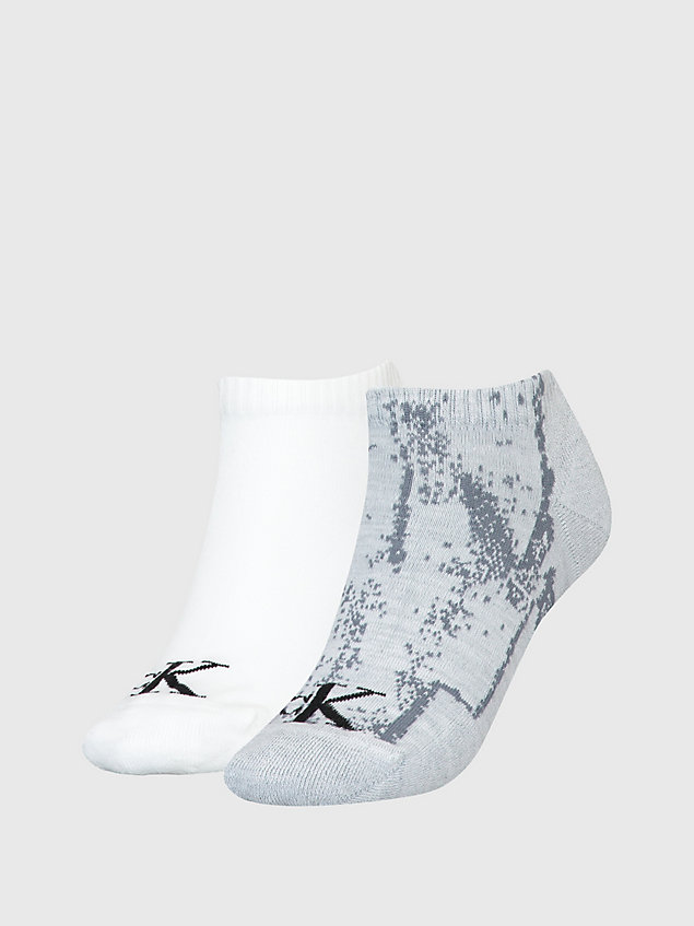 grey 2 pack ankle socks for women calvin klein jeans