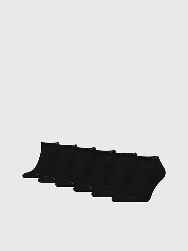 black 6-pack enkelsokken voor heren - calvin klein