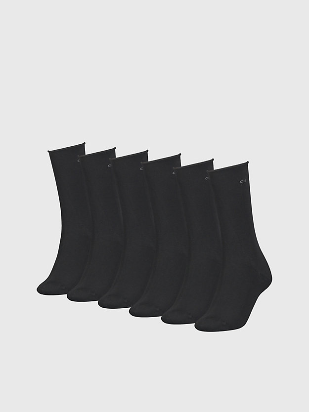 black 6er-pack knöchelsocken für damen - calvin klein