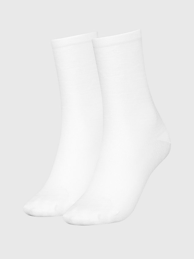 white 2 pack crew socks for women calvin klein