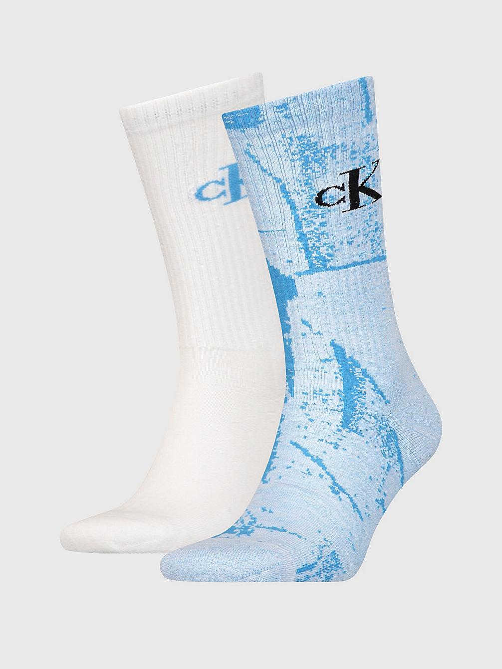 BLUE/WHITE 2 Pack Crew Socks undefined men Calvin Klein