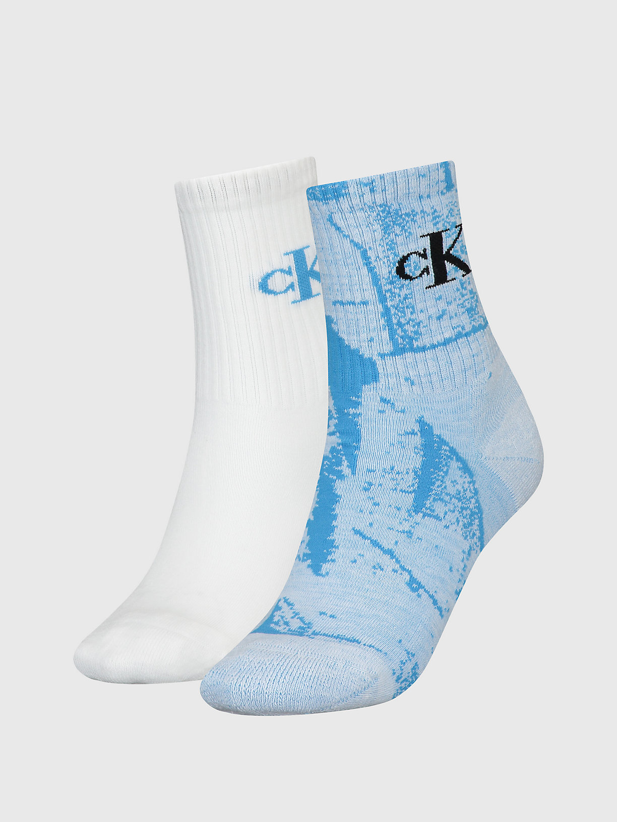 BLUE/WHITE 2 Pack Crew Socks for women CALVIN KLEIN JEANS