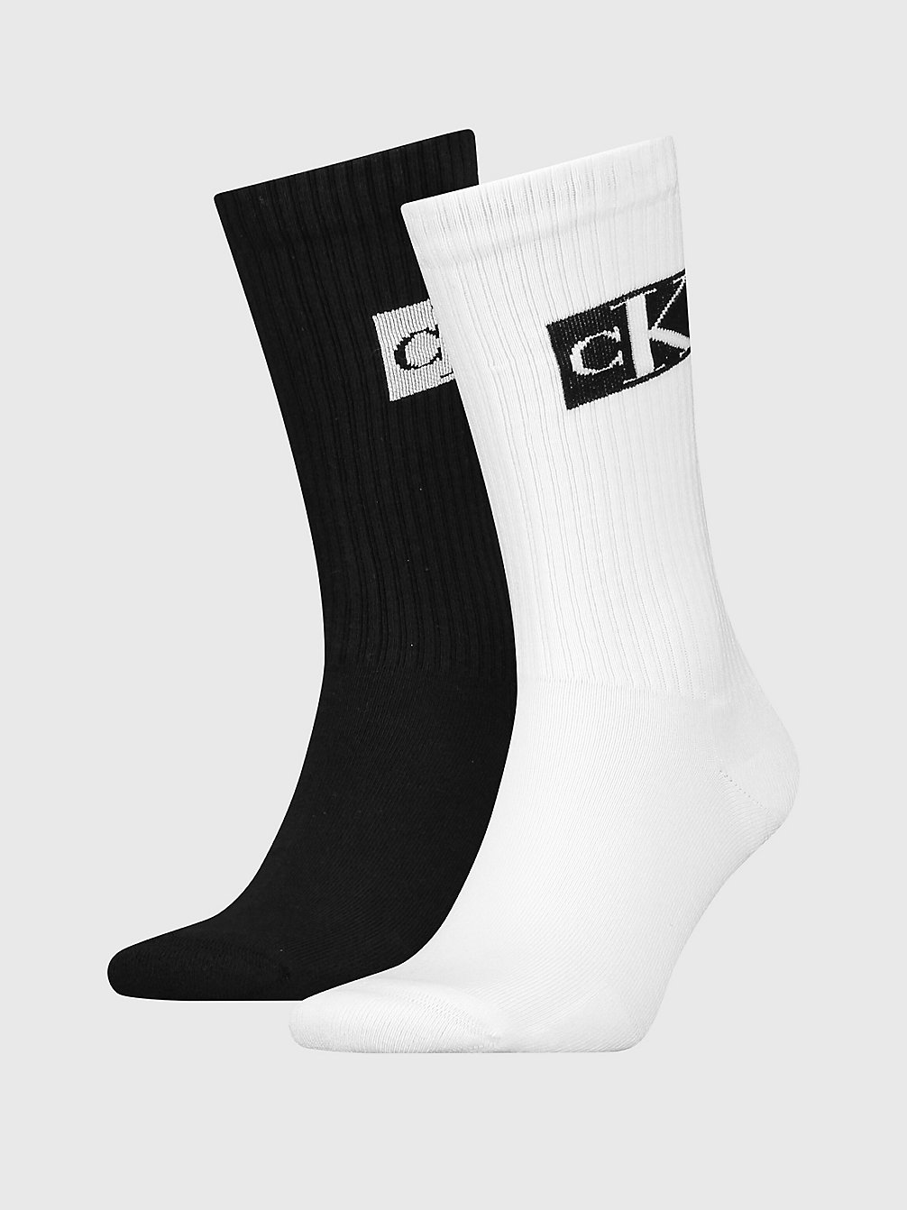 WHITE/BLACK 2 Pack Crew Socks undefined men Calvin Klein