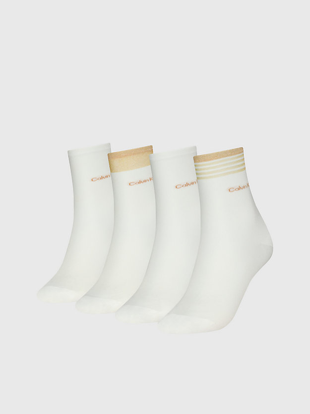off white 4 pack lurex crew socks gift set for women calvin klein