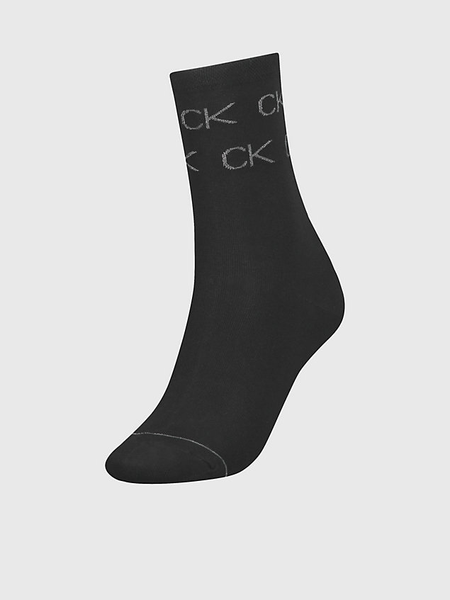 black cadeaubox crew sokken met lurex voor dames - calvin klein