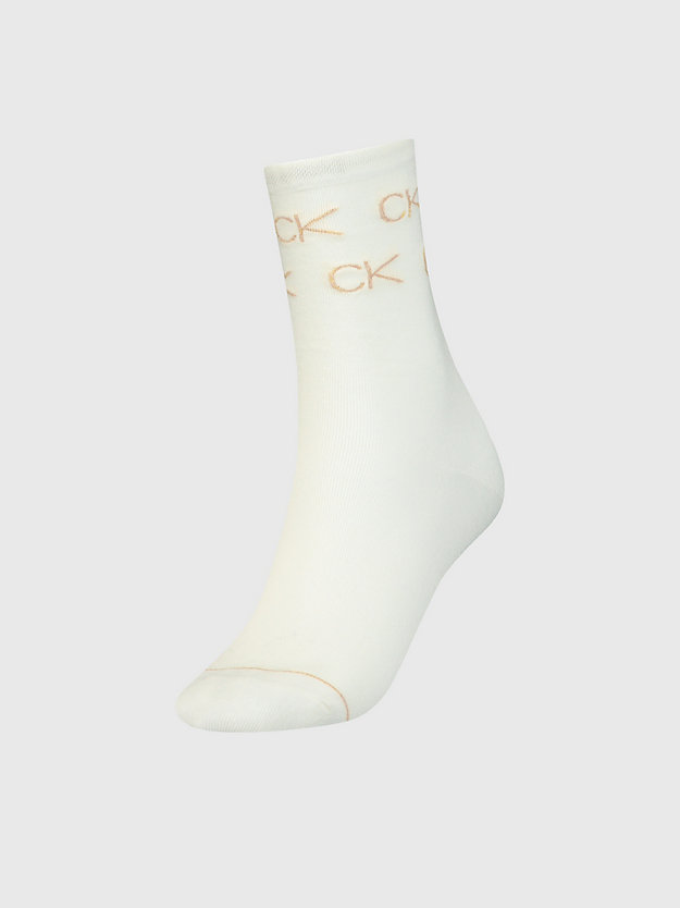 calcetines de deporte de lurex en paquete de regalo off white de mujer calvin klein