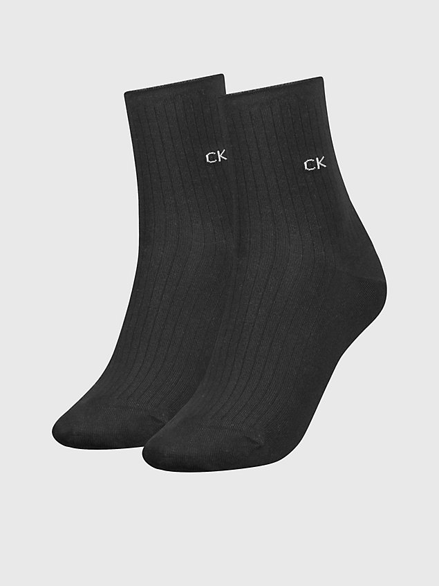 black 2 pack ankle socks for women calvin klein