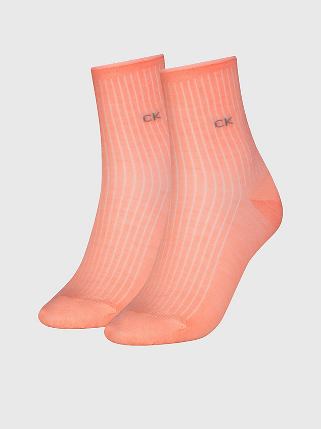 pink 2 pack ankle socks for women calvin klein