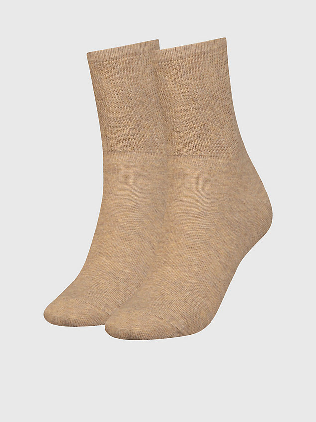 brown 2 pack crew socks for women calvin klein