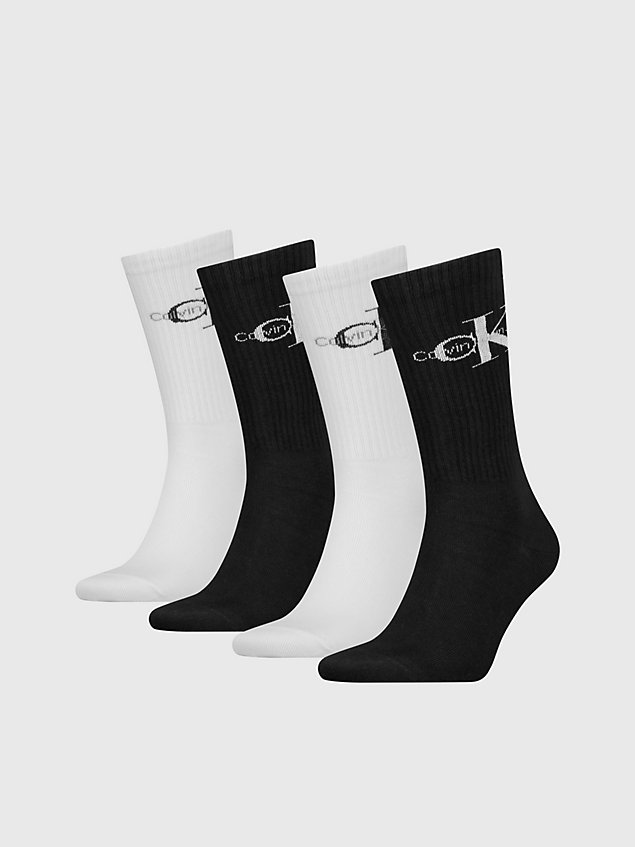 black cadeauset 4-pack crew sokken voor heren - calvin klein jeans