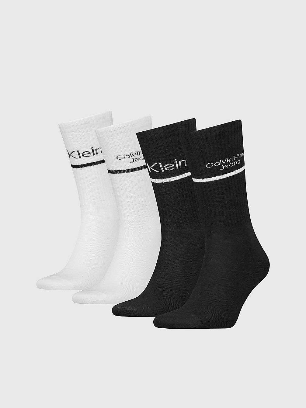 BLACK/ WHITE 4er-Pack Knöchelsocken Im Geschenkset undefined Herren Calvin Klein