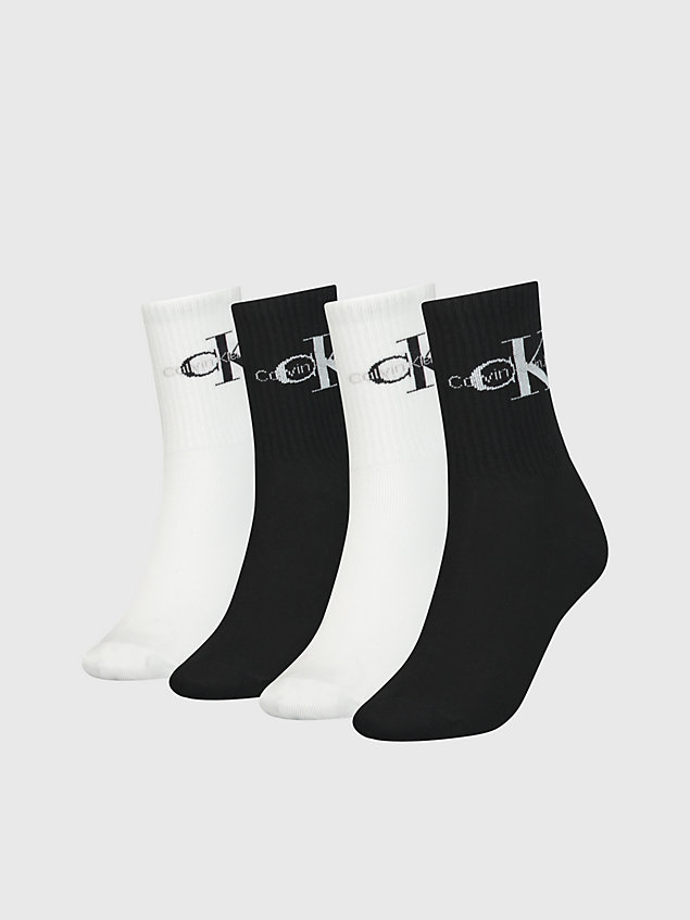 black 4 pack crew socks gift set for women calvin klein jeans